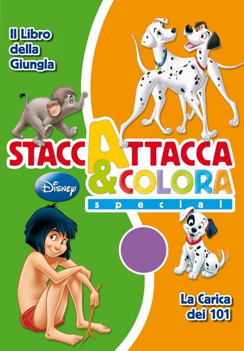 Libro libro della giungla-La carica dei 101. Staccattacca e colora special. Con adesivi di  - ean 9788852215377 - Disney Libri