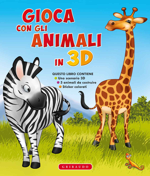 Libro Gioca con gli animali in 3D. Con adesivi di  - ean 9788858011775 - Gribaudo