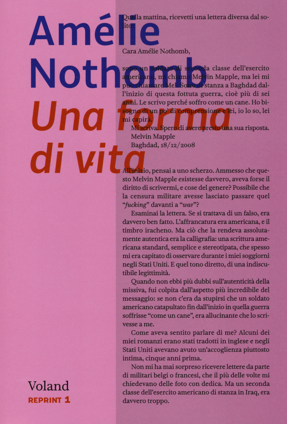 Libro forma di vita di Amélie Nothomb - ean 9788862431675 - Voland