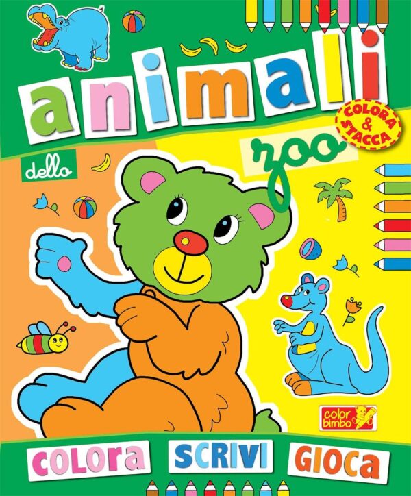 Libro Colora gli animali dello zoo di  - ean 9788883372810 - ColorBimbo