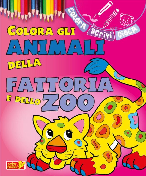 Libro Colora gli animali della fattoria e dello zoo di  - ean 9788883372858 - ColorBimbo