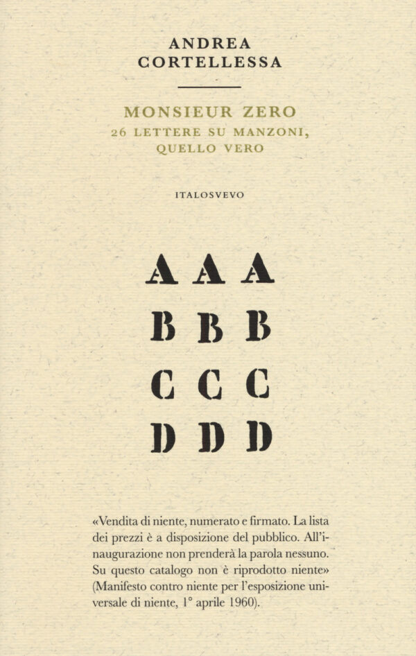 Libro Monsieur zero. 26 lettere su Manzoni
