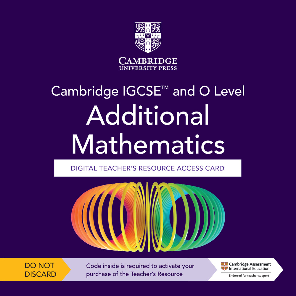 Libro Cambridge IGCSE and O Level Additional Mathematics. Teacher's Resource Access Card di Sue Pemberton - ean 9781009293785 - Cambridge