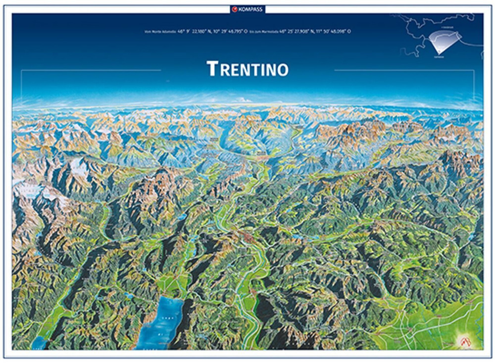 Libro Cartina n. 375. Trentino di  - ean 9783990447949 - Kompass