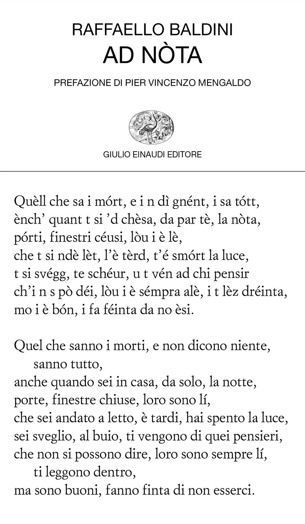 Libro Ad nòta di Raffaello Baldini - ean 9788806243890 - Einaudi