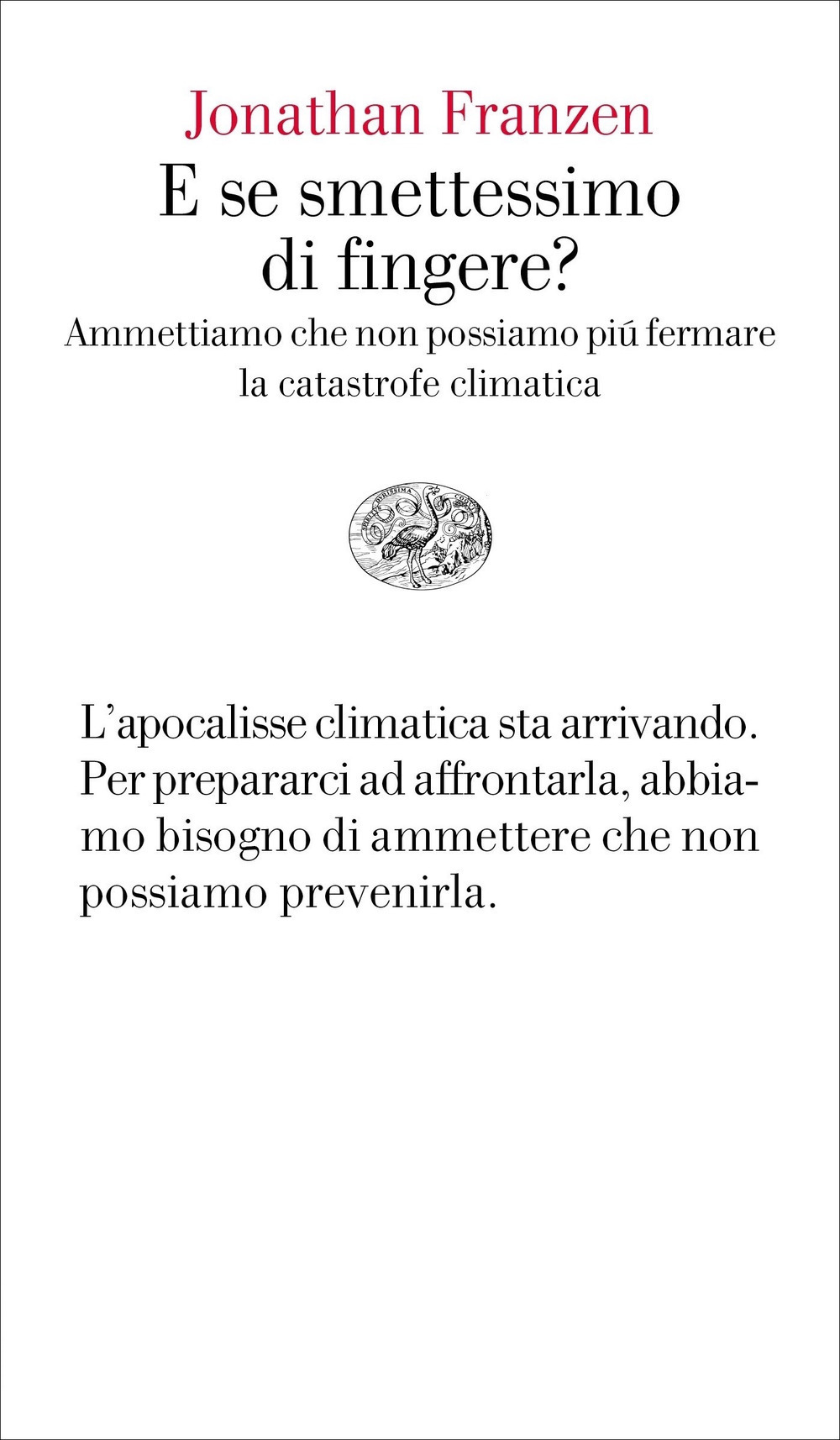 Libro E se smettessimo di fingere? Ammettiamo che non possiamo più fermare la catastrofe climatica di Jonathan Franzen - ean 9788806246907 - Einaudi