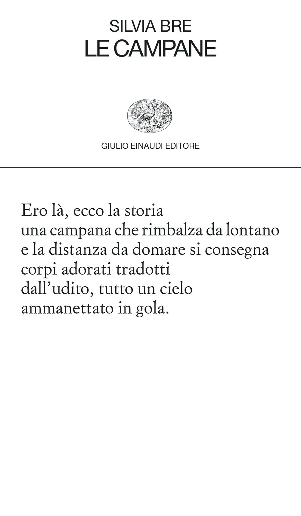 Libro campane di Silvia Bre - ean 9788806249038 - Einaudi