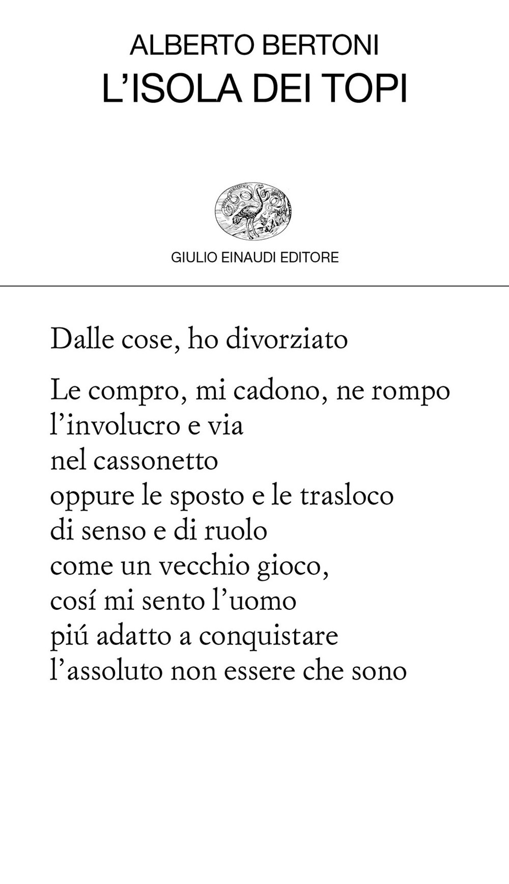 Libro isola dei topi di Alberto Bertoni - ean 9788806249588 - Einaudi