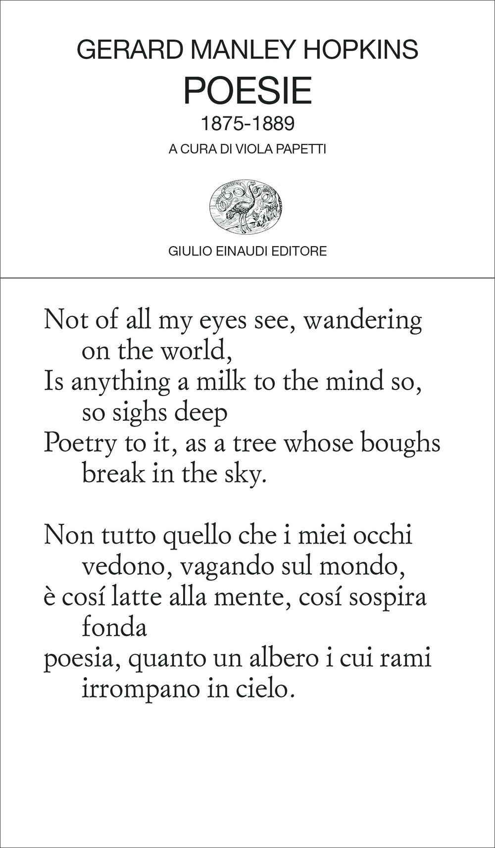 Libro Poesie di Gerard Manley Hopkins - ean 9788806251055 - Einaudi