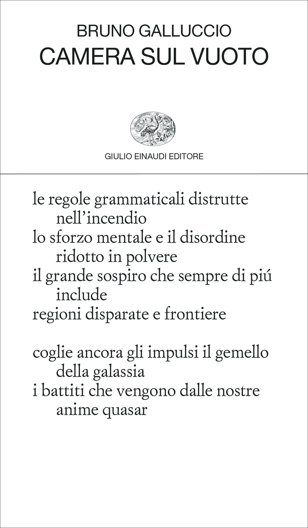 Libro Camera sul vuoto di Bruno Galluccio - ean 9788806252168 - Einaudi