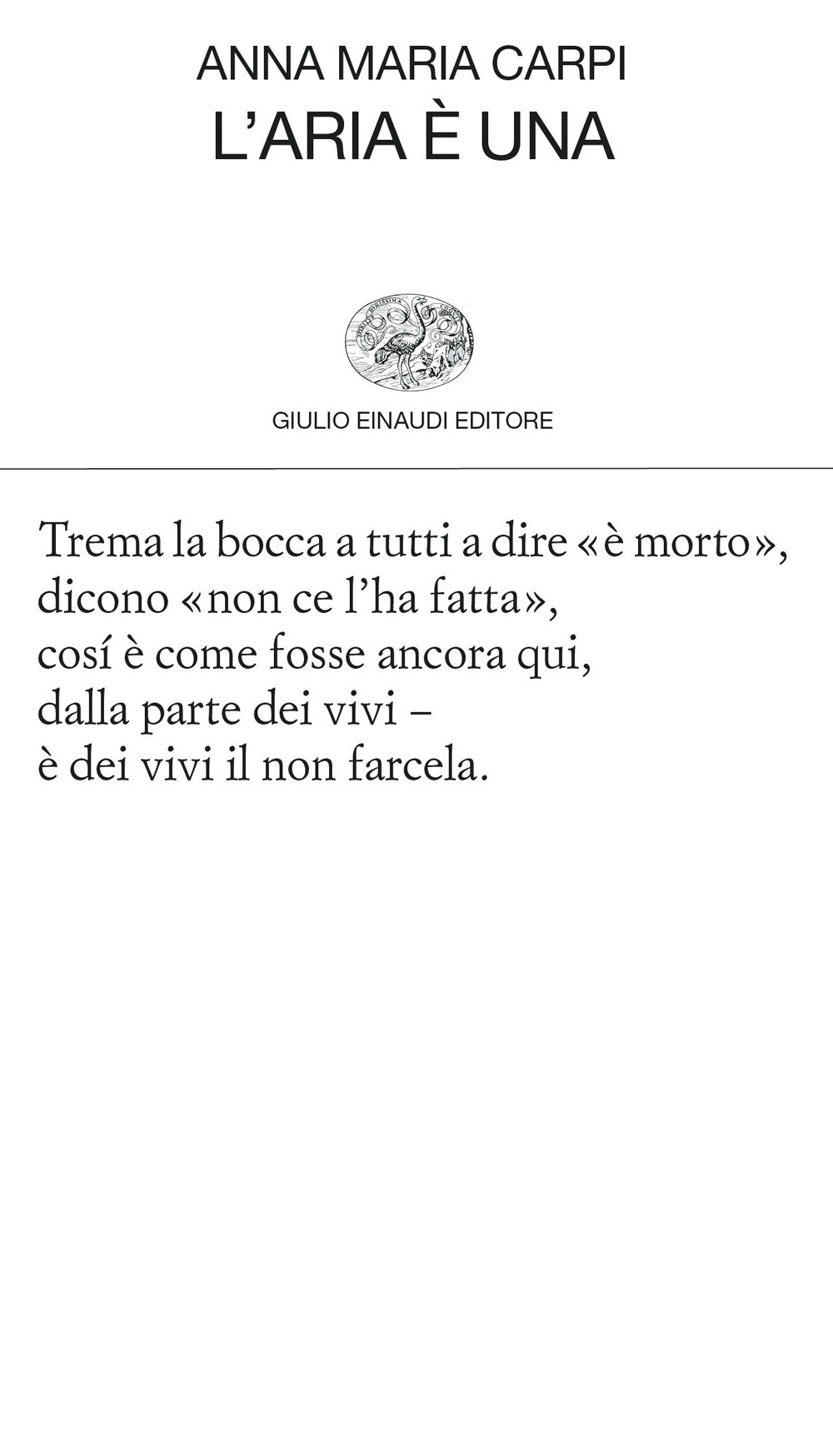 Libro aria è una di Anna Maria Carpi - ean 9788806252830 - Einaudi