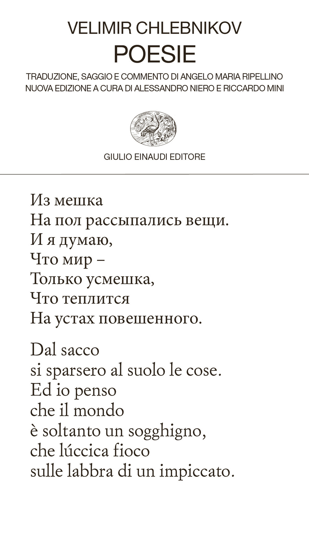 Libro Poesie. Testo originale a fronte di Velimir Chlebnikov - ean 9788806259730 - Einaudi