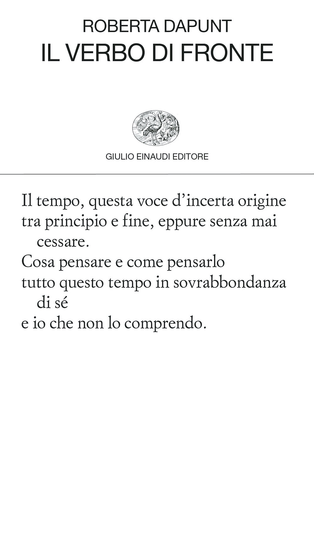 Libro verbo di fronte di Roberta Dapunt - ean 9788806260453 - Einaudi