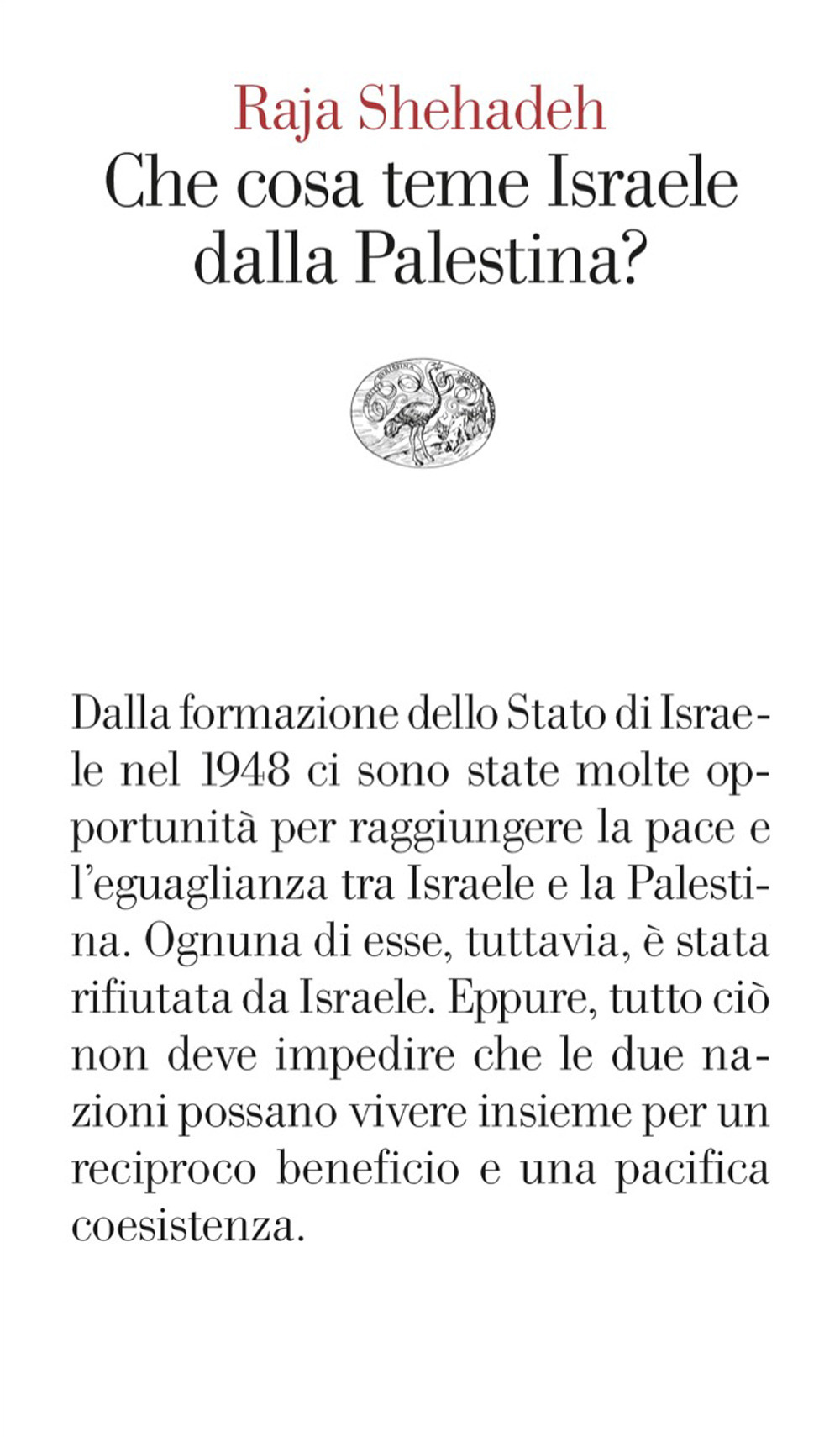 Libro Che cosa teme Israele dalla Palestina? di Raja Shehadeh - ean 9788806265908 - Einaudi