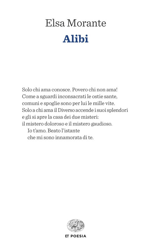 Libro Alibi di Elsa Morante - ean 9788806267537 - Einaudi