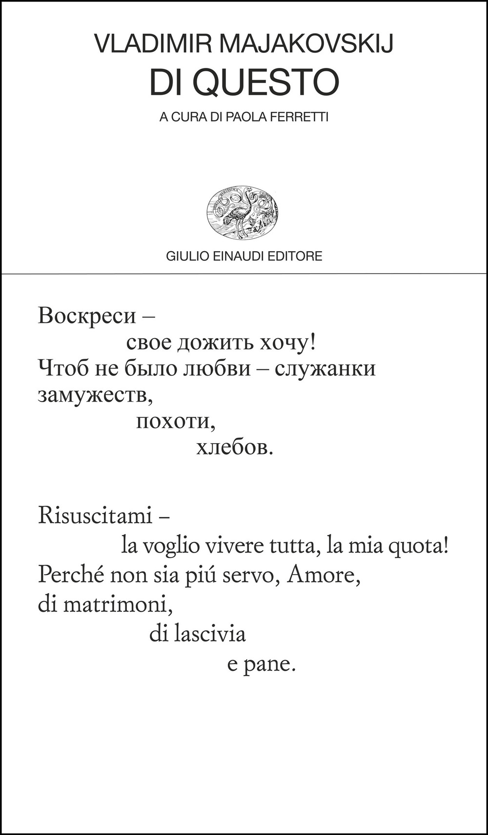 Libro Di questo. Testo originale a fronte di Vladimir Majakovskij - ean 9788806270155 - Einaudi