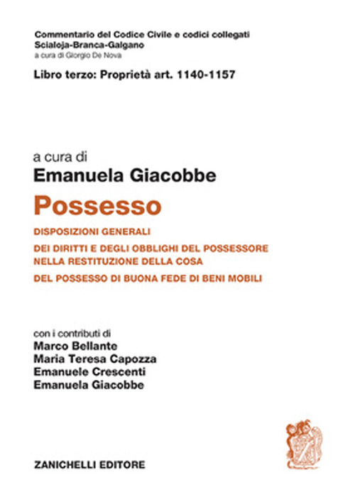 Libro ART. 1140-1157 di Emanuela Giacobbe - ean 9788808321053 - Zanichelli