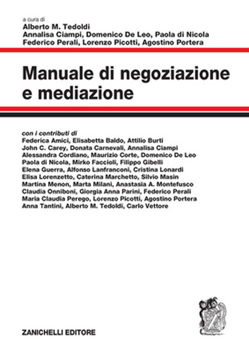 Libro Manuale di negoziazione e mediazione di Alberto M. Tedoldi - ean 9788808799234 - Zanichelli