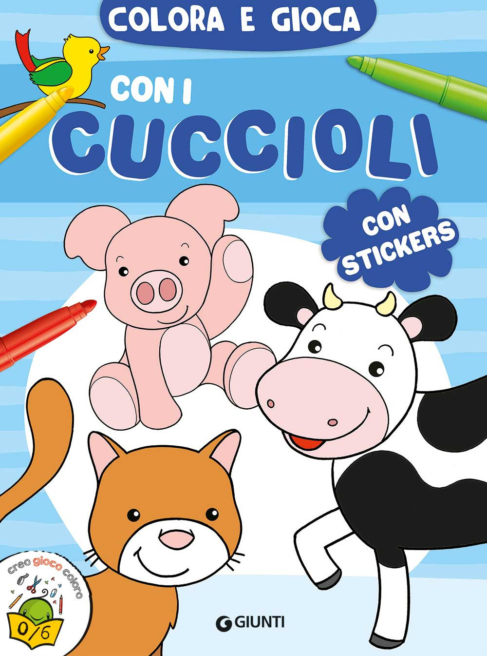Libro Colora e gioca con i cuccioli. Con adesivi di  - ean 9788809930827 - Giunti Editore