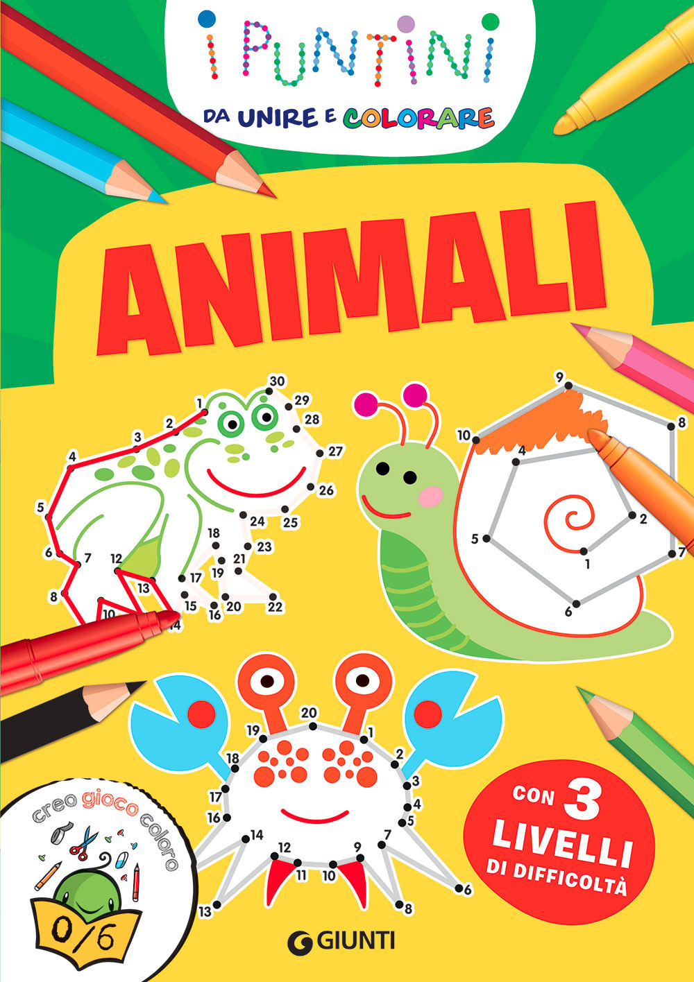 Libro Animali. I puntini da unire e colorare. Con 3 livelli di difficoltà di  - ean 9788809948990 - Giunti Editore