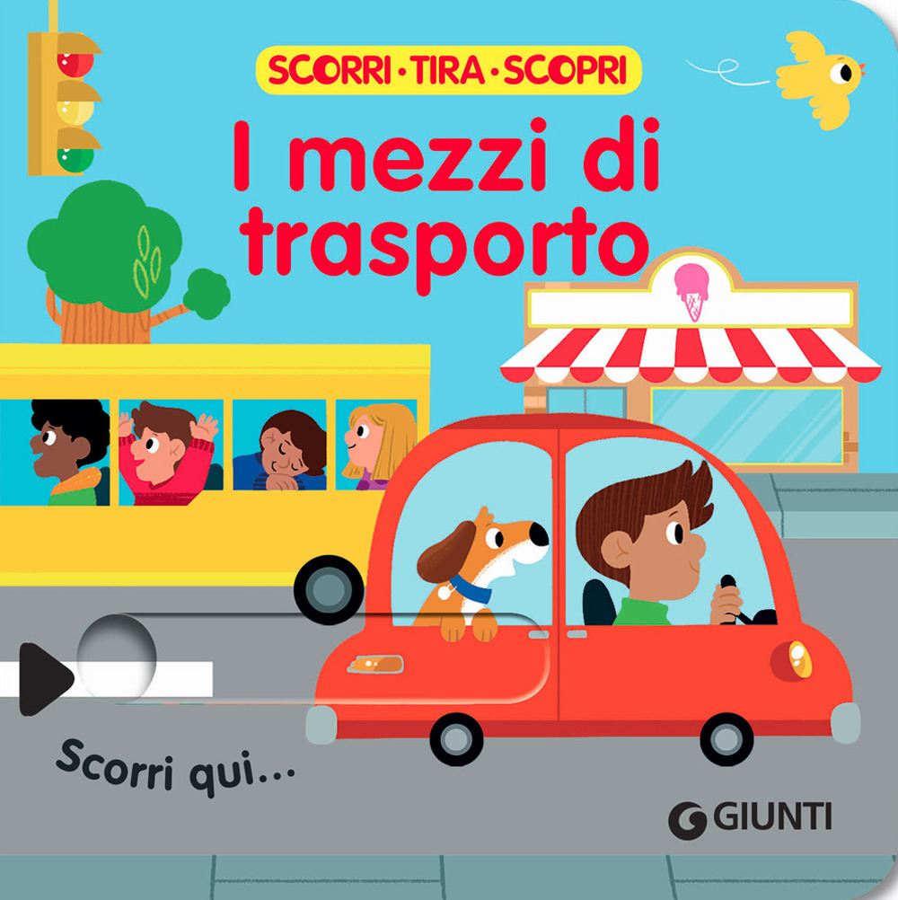 Libro mezzi di trasporto. Scorri