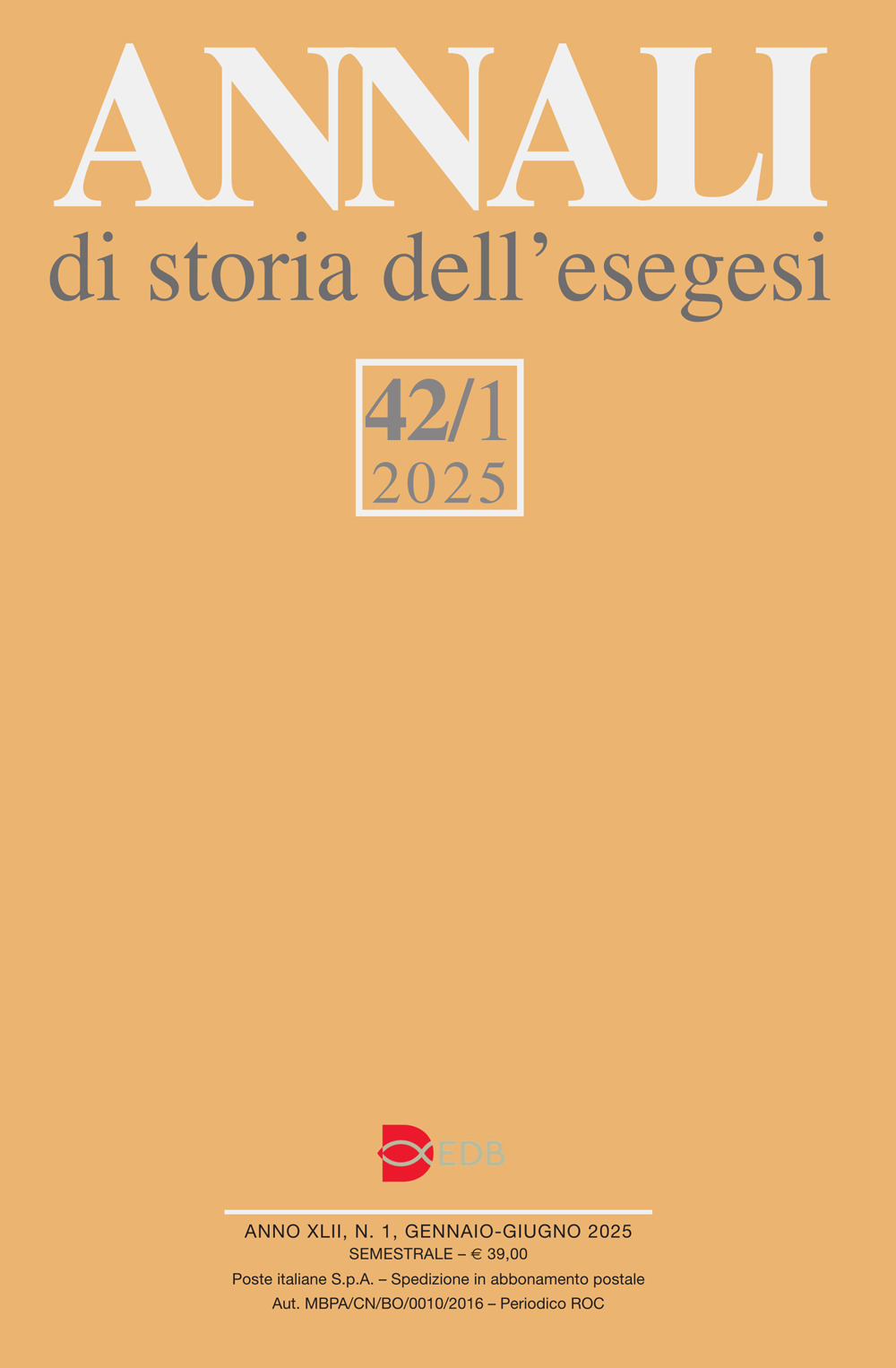 Libro Annali di storia dell'esegesi di  - ean 9788810130278 - EDB