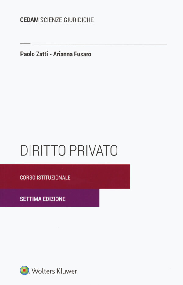 Libro Diritto privato. Corso istituzionale di Arianna Fusaro; Paolo Zatti - ean 9788813373511 - CEDAM