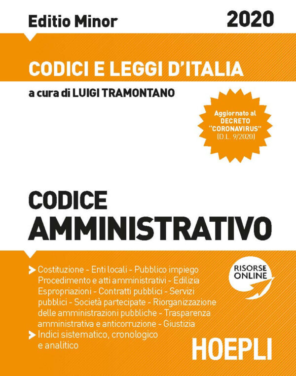 Libro Codice amministrativo 2020. Ediz. minore di  - ean 9788820395575 - Hoepli