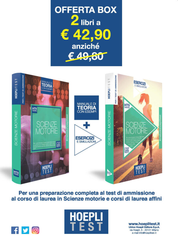 Libro Hoepli Test. Scienze motorie. Box Teoria + Esercizi per i corsi di laurea in Scienze delle attività motorie e sportive tra cui: Scienze motorie