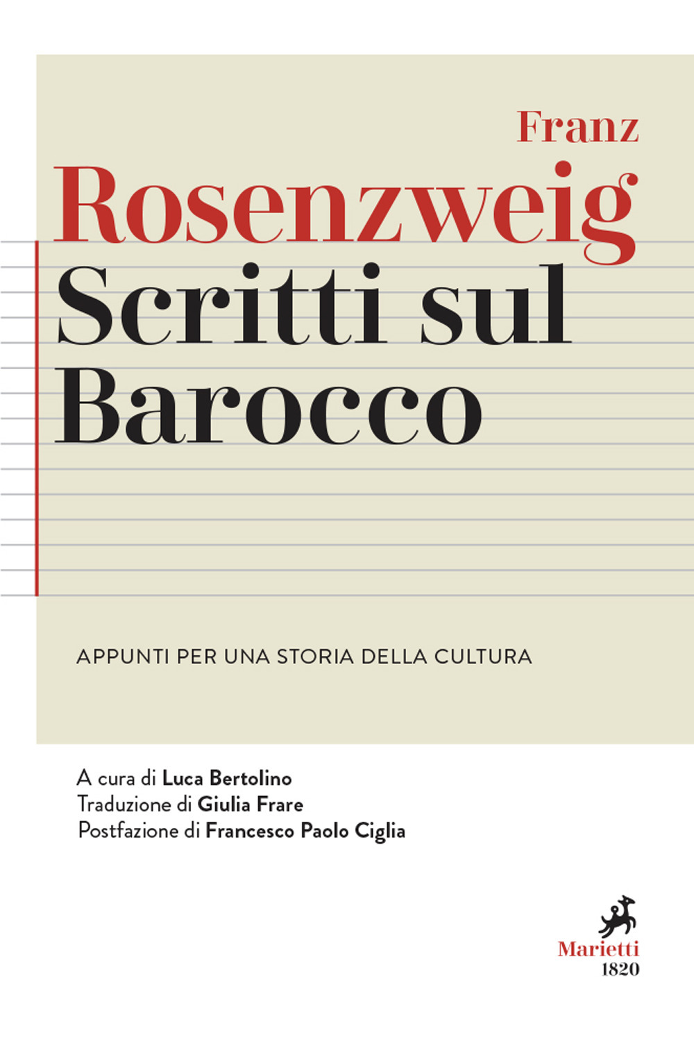 Libro Scritti sul Barocco. Appunti per una storia della cultura di Franz Rosenzweig - ean 9788821112157 - Marietti 1820