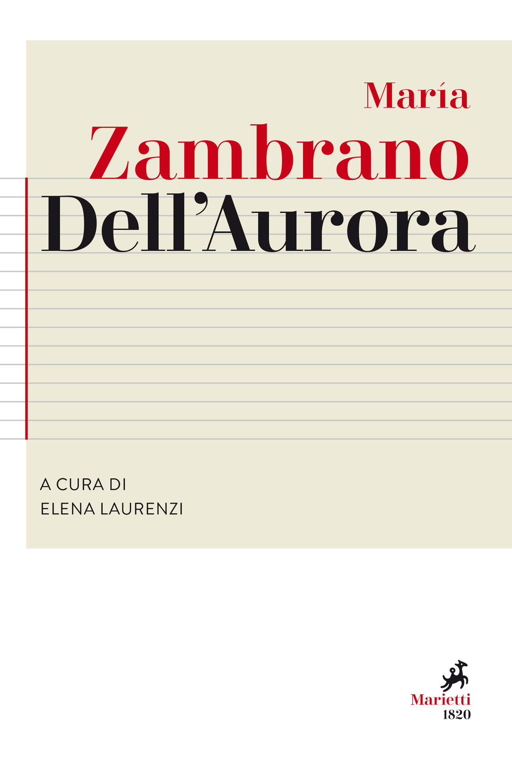 Libro Dell'aurora di María Zambrano - ean 9788821112164 - Marietti 1820