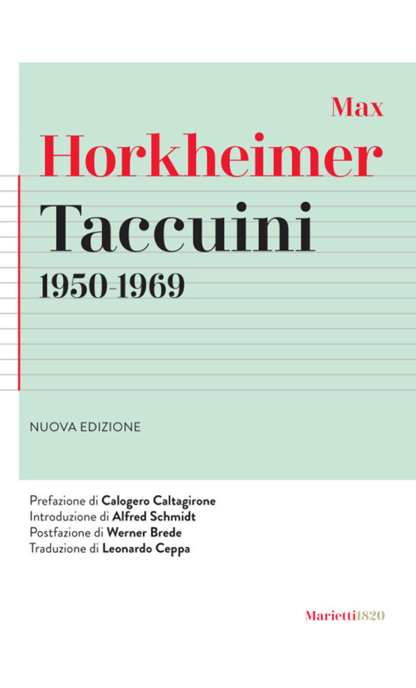 Libro Taccuini 1950-1969 di Max Horkheimer - ean 9788821114014 - Marietti 1820