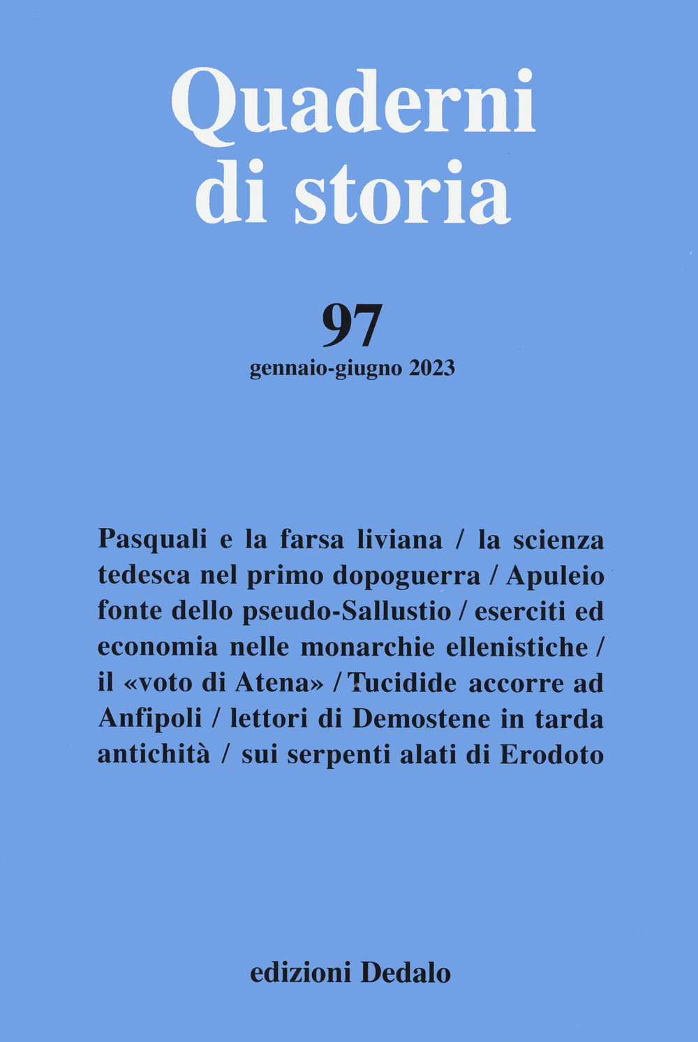 Libro Quaderni di storia di - ean 9788822025975 - edizioni Dedalo