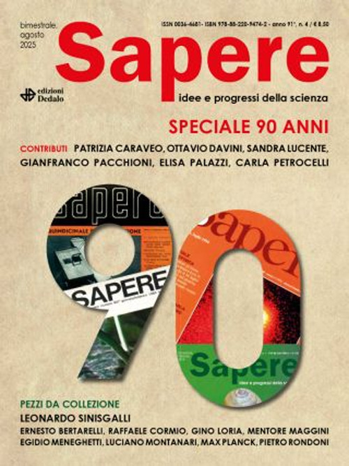 Libro Sapere. Idee e progressi della scienza di  - ean 9788822094742 - edizioni Dedalo