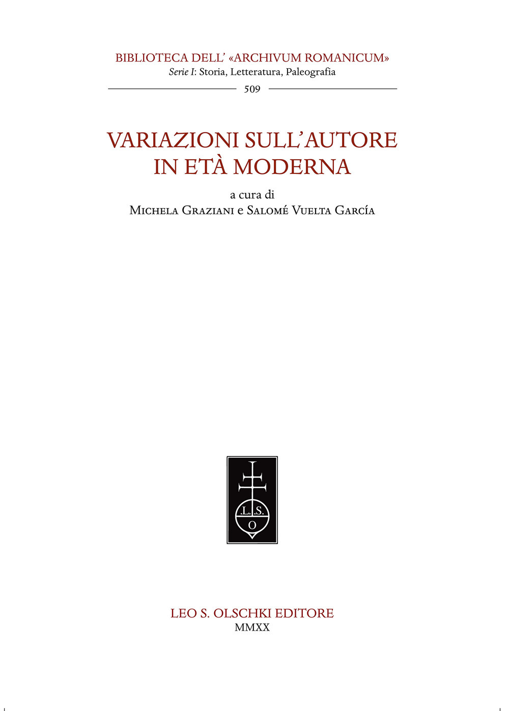 Libro Variazioni sull'autore in età moderna di  - ean 9788822267276 - Olschki