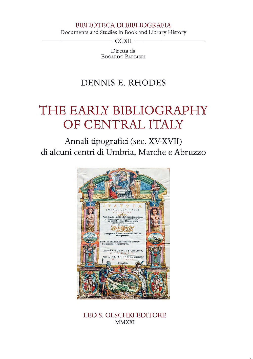 Libro early bibliography of central Italy. Annali tipografici (sec. XV-XVII) di alcuni centri di Umbria