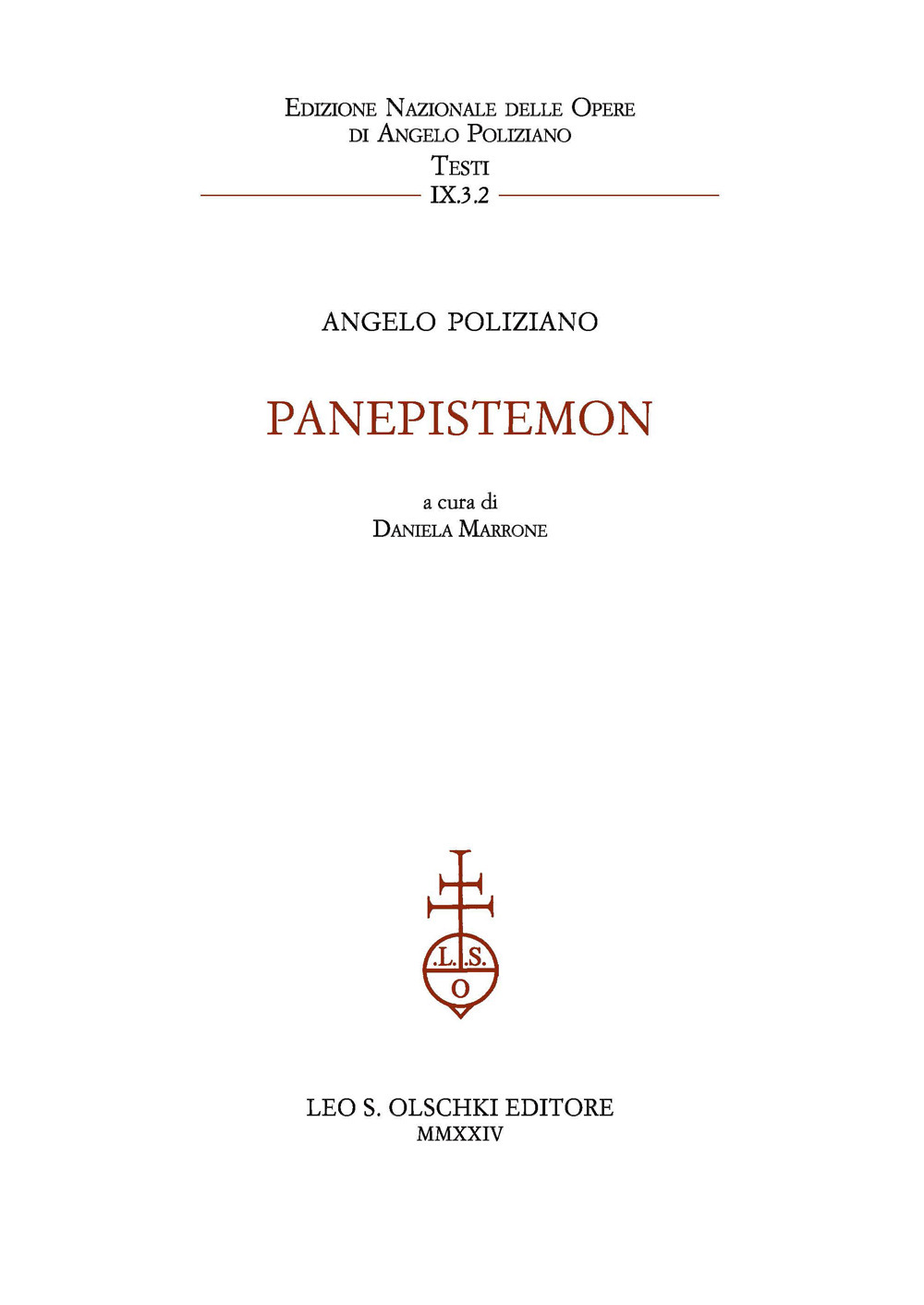Libro Panepistemon di Angelo Poliziano - ean 9788822268969 - Olschki