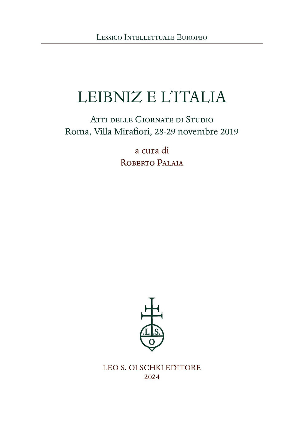 Libro Leibniz e l'Italia. Atti delle giornate di studio (Roma