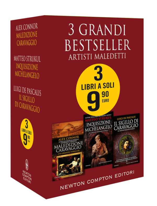 Libro 3 grandi bestseller. Artisti maledetti: Maledizione Caravaggio-Inquisizione Michelangelo-Il sigillo di Caravaggio di Alex Connor; Matteo Strukul; Luigi De Pascalis - ean 9788822740359 - Newton Compton Editori