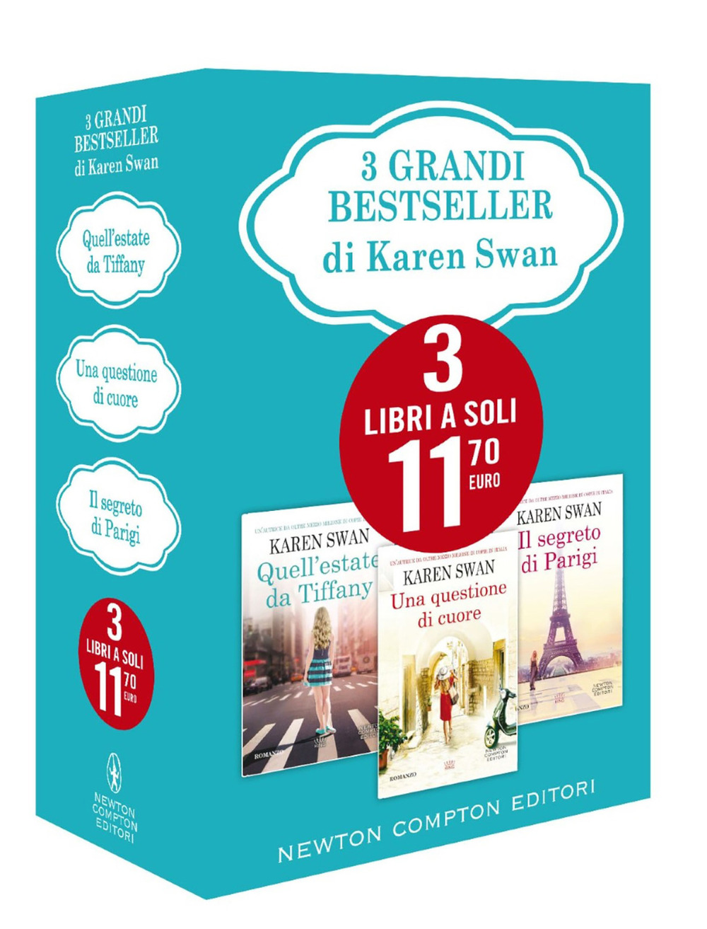 Libro 3 grandi bestseller di Karen Swan: Quell'estate da Tiffany-Una questione di cuore-Il segreto di Parigi di Karen Swan - ean 9788822752475 - Newton Compton Editori