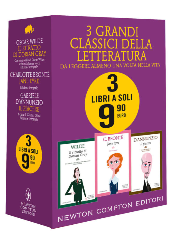 Libro 3 grandi classici: Il ritratto di Dorian Gray-Jane Eyre-Il piacere di Charlotte Brontë; Oscar Wilde; Gabriele D'Annunzio - ean 9788822757814 - Newton Compton Editori