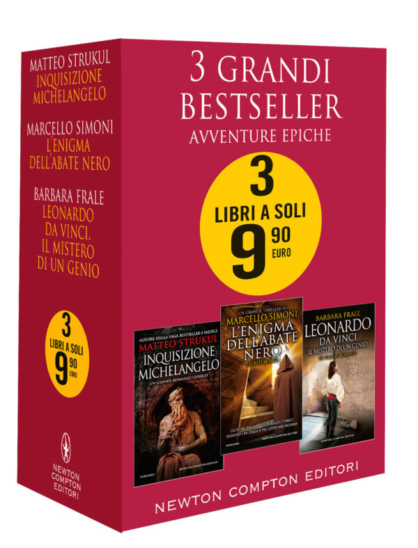 Libro 3 grandi bestseller. Avventure epiche: Inquisizione-L'enigma dell'abate nero-Leonardo da Vinci di Matteo Strukul; Marcello Simoni; Barbara Frale - ean 9788822760869 - Newton Compton Editori