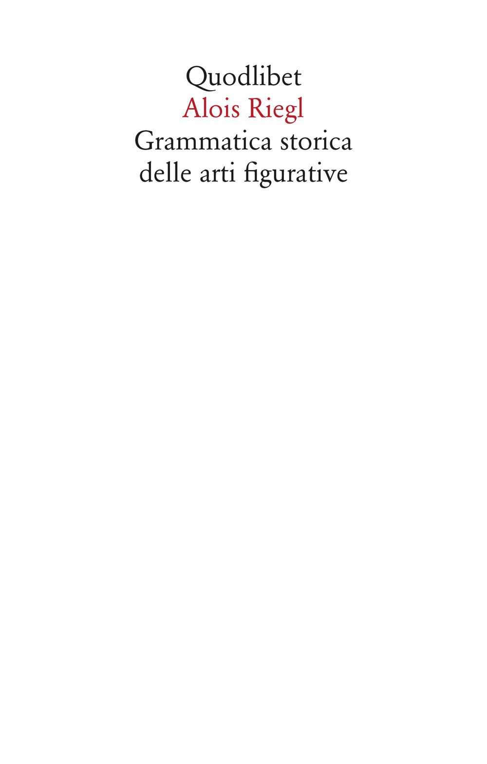 Libro Grammatica storica delle arti figurative di Alois Riegl - ean 9788822904850 - Quodlibet