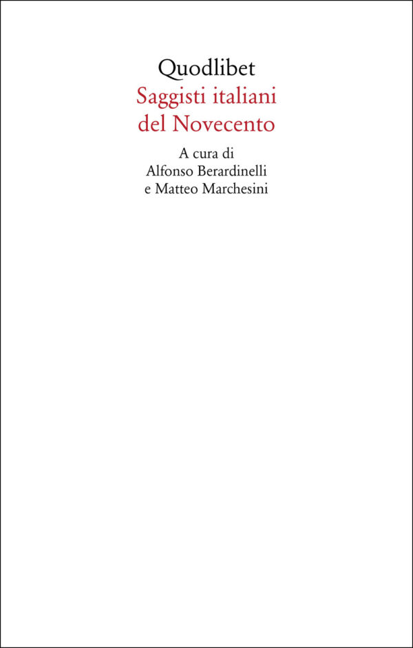 Libro Saggisti italiani del Novecento di  - ean 9788822922670 - Quodlibet