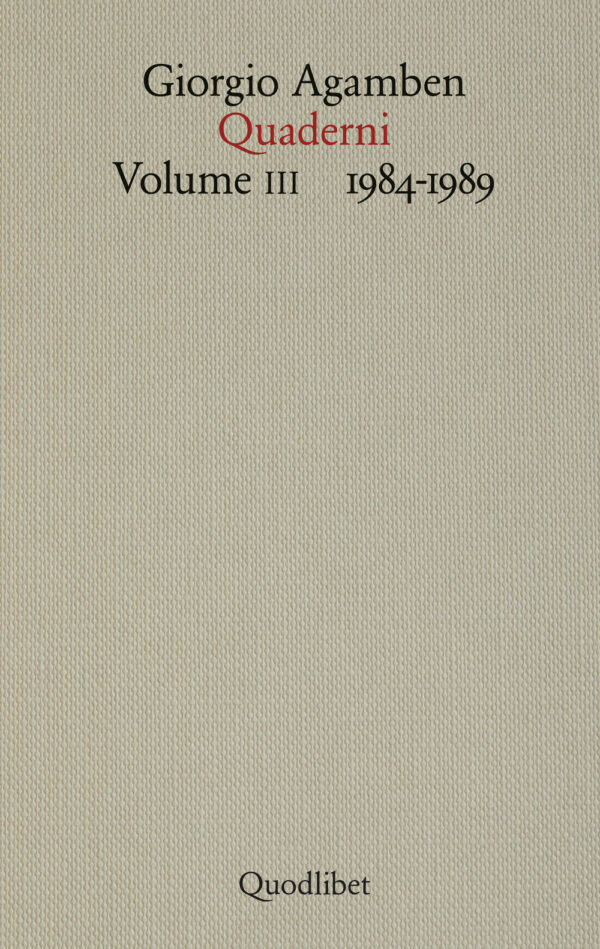 Libro Quaderni di Giorgio Agamben - ean 9788822924599 - Quodlibet