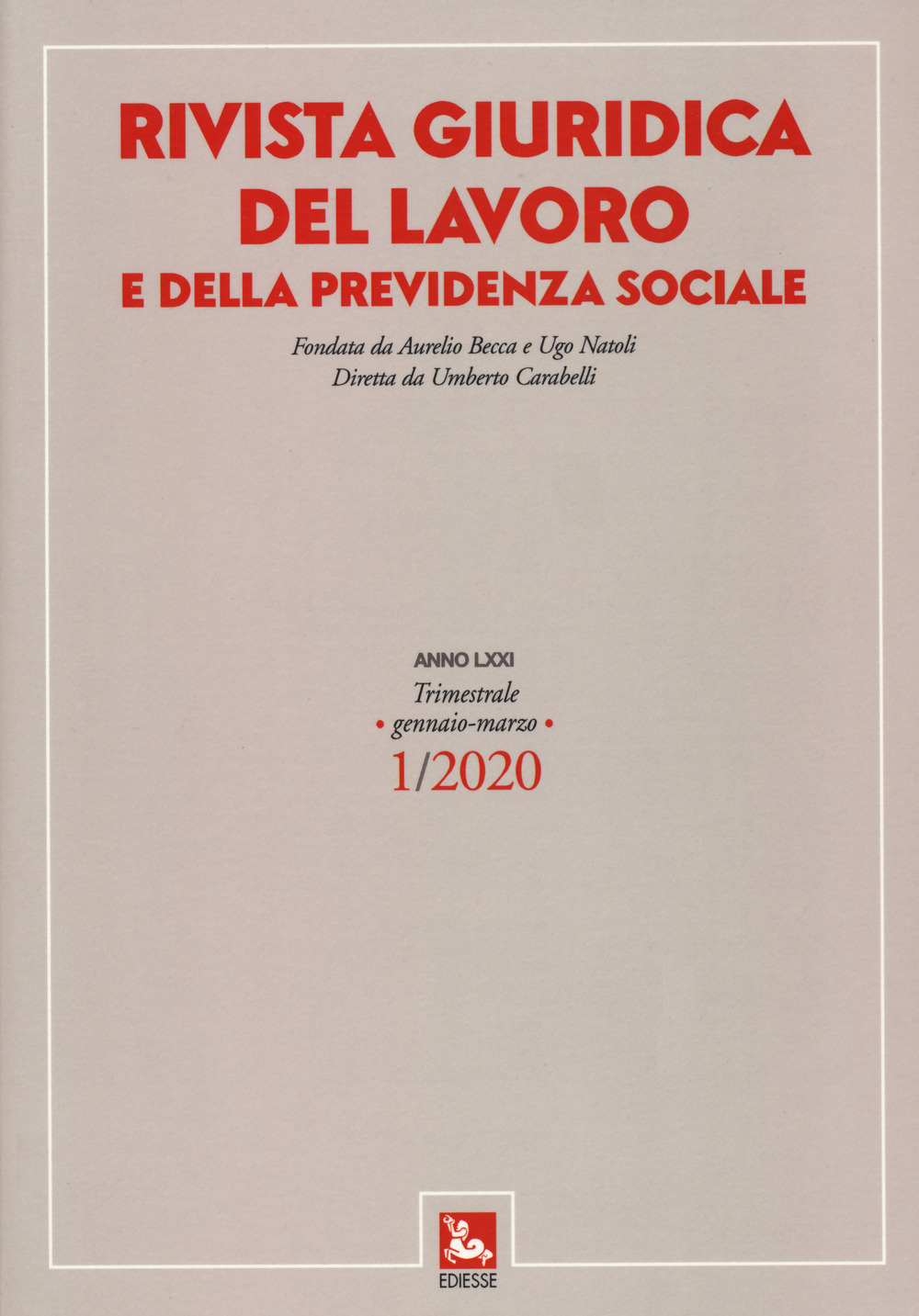 Libro Rivista giuridica del lavoro di - ean 9788823022898 - Futura Editrice
