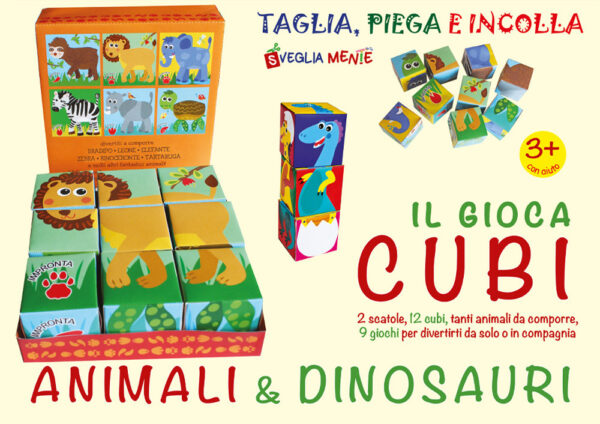 Libro gioca cubi. Animali e dinosauri di Irene Mazza - ean 9788826206141 - Edizioni del Baldo