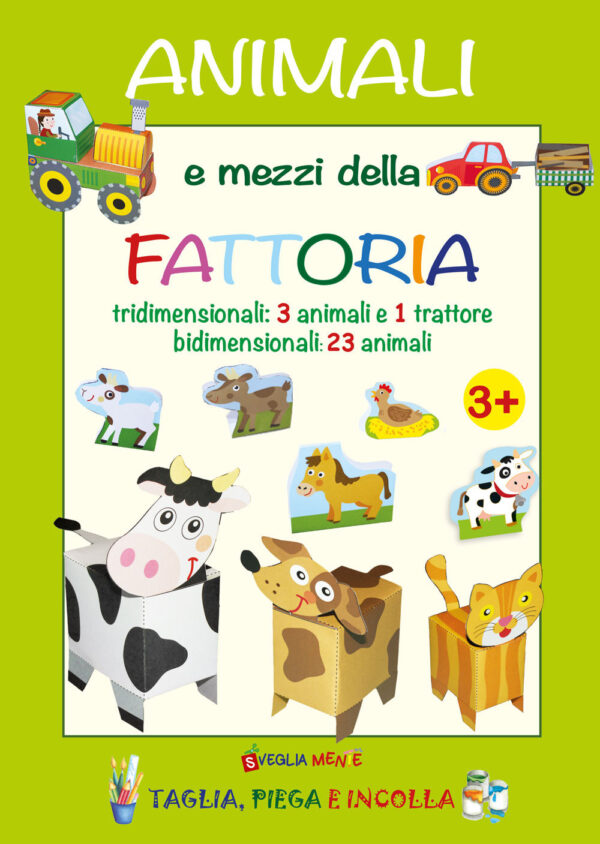Libro Animali e mezzi della fattoria tridimensionali: 3 animali e 1 trattore