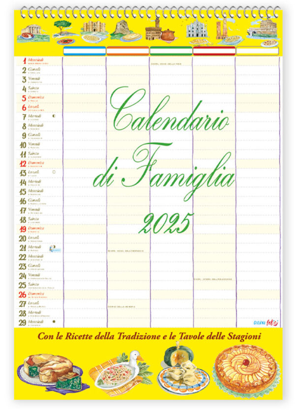 Libro Con le ricette della tradizione e le tavole delle stagioni. Calendario di famiglia 2025 di  - ean 9788826208176 - Edizioni del Baldo