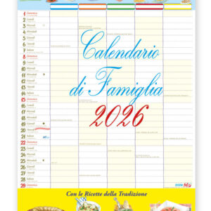 Libro Calendario di Famiglia con ricette 2026 di  - ean 9788826209104 - Edizioni del Baldo